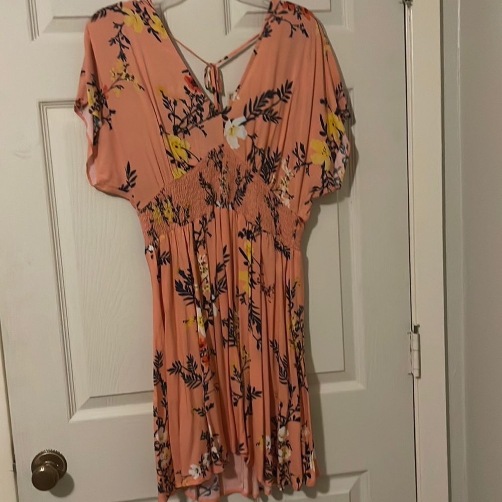 Peach with floral print